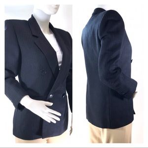 Vintage Robinsons Navy Blue Wool Blazer  Size 4